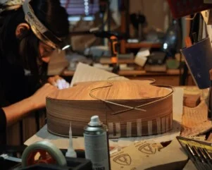 guitar preparing for glue-up